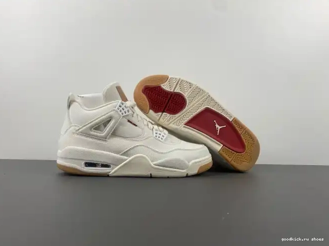 Cheap x Levi's AO2571-100 Air Jordan 'White' 4 0607
